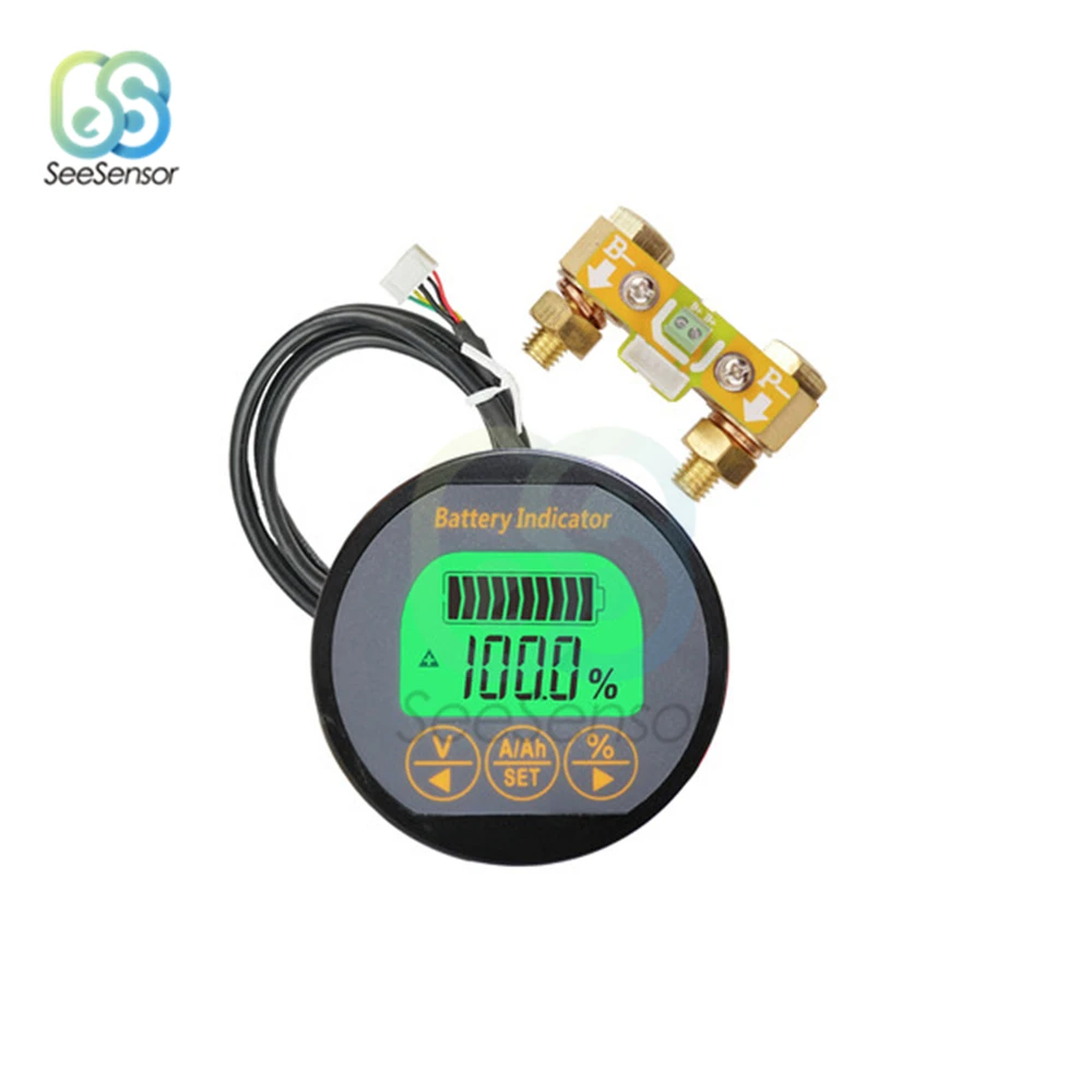 Battery Capacity Tester DC8-80V 50A 100A 350A TR16 Battery Capacity Indicator Ammeter Voltmeter for Li-ion Lithium Batteries