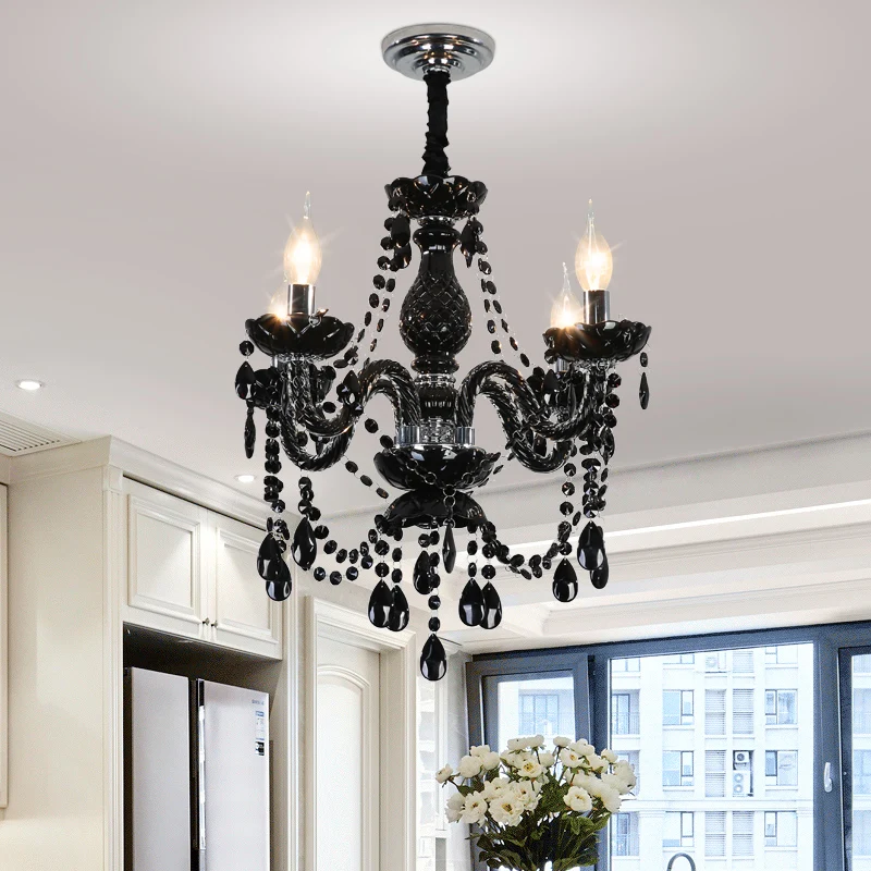 Blac Crystal Chandelier Home Lighting Luminaire Lustres de Cristal Modern Kitchen Dining room Living room Chandeliers Candelabro