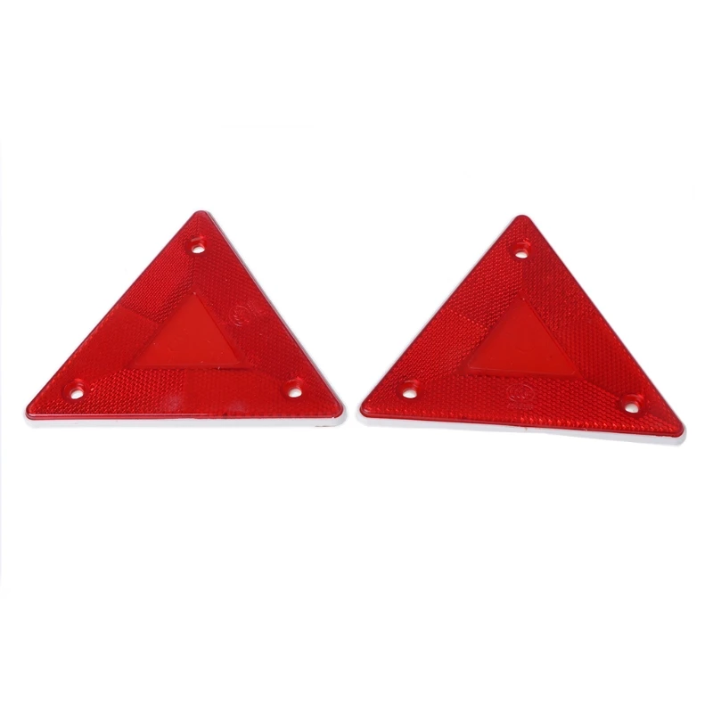 2 Pcs Triangle Warning Reflector Alerts Safety Plate Rear Light Trailer Fire Car