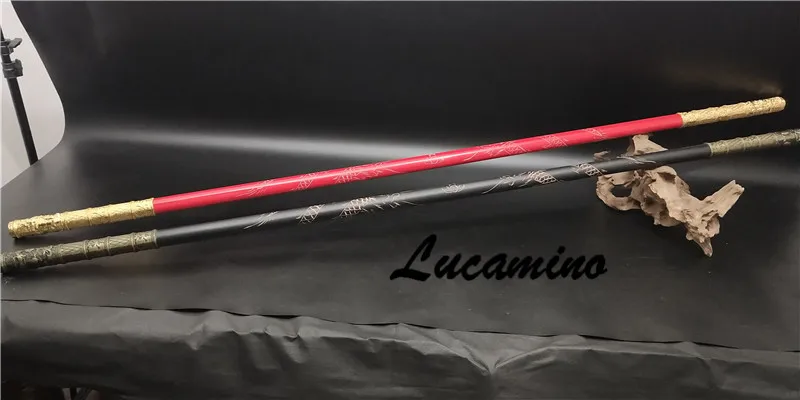 Personale di re scimmia in legno Kungfu bastoncini di Wushu in legno scimmia Cudgels intaglio drago Cudgel dorato sole WuKong pratica arma