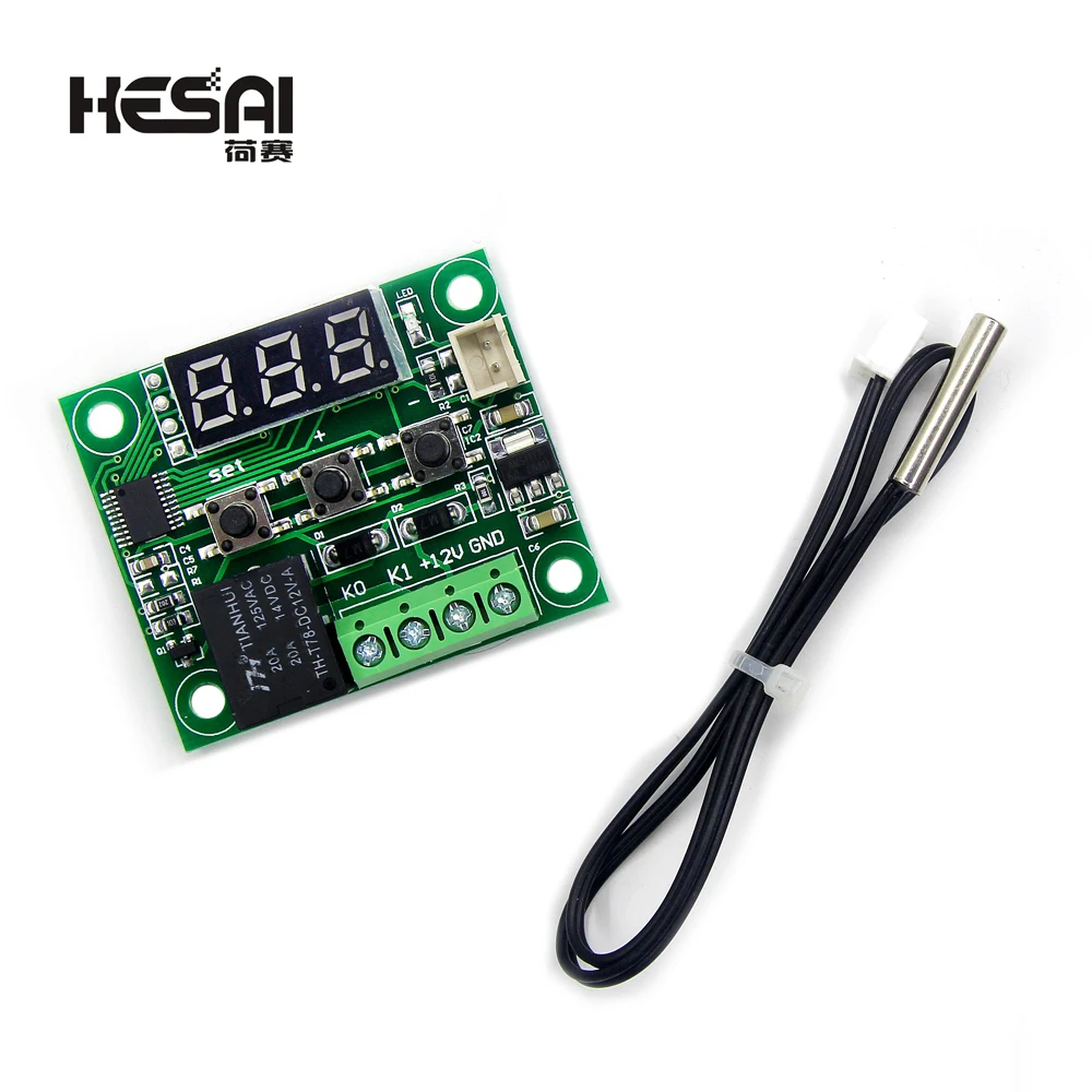 W1209 LED Digital Thermostat Temperature Control Thermometer Thermo Controller Switch Module DC 12V Waterproof +Case Acrylic Box