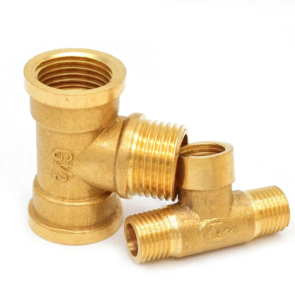 

Brass Pipe fitting Male Female Thread 1/8" 1/4" 3/8" 1/2" BSP Tee Type copper Fittings water oil gas adapter