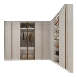 Customized wardrobe light luxury cloakroom solid wood flat door  simple master bedroom customized whole house.