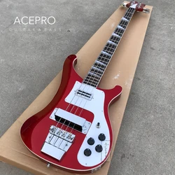 Metallic Red Color 4003 Electric Bass Guitar, Upgrade Adjustable Bridge Available, 22 Frets Rosewood Fretboard