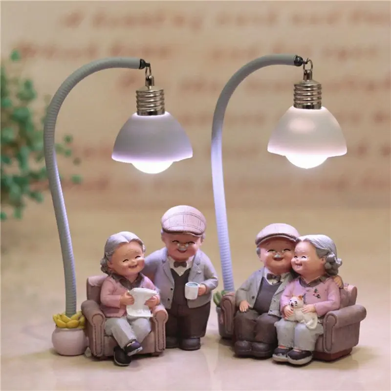 Dziadkowie Model Ornament kreatywny miłośników Sweety para ozdoby nowoczesne dekoracje do domu salon na stół biurowy prezent