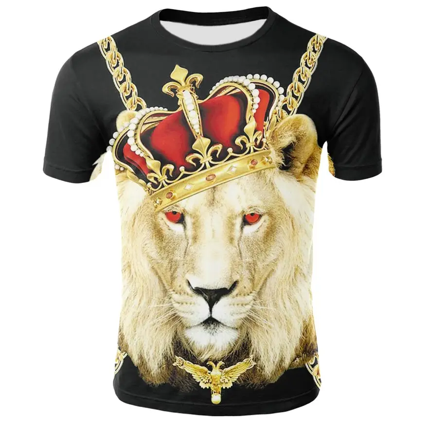 Novelty 3D Golden Chain Print Baroque Brand T-shirt 2019 Summer style short sleeve luxury Royal men clothes hip hop tops & tees