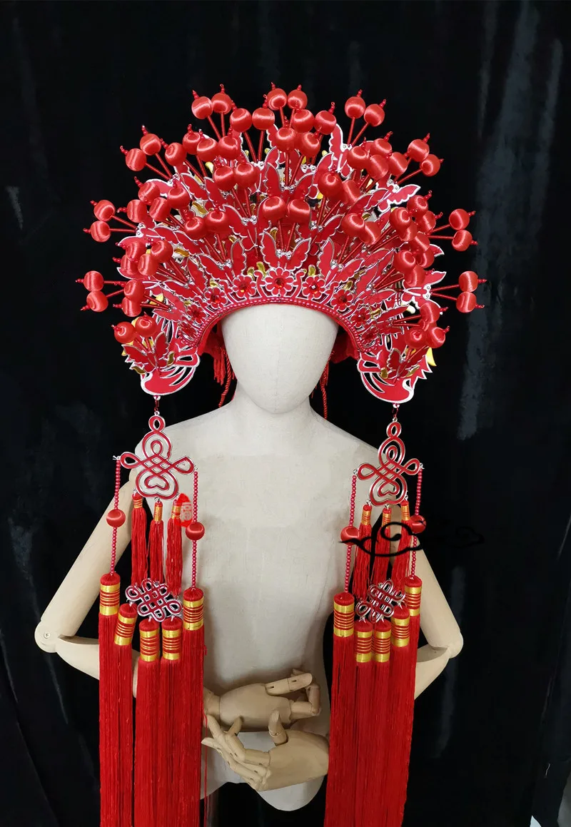 Vintage Phoenix Coronet Wedding Bride Headwear China Opera Hats Opera Favorite Things New Year Funny Festival Hat For Adults