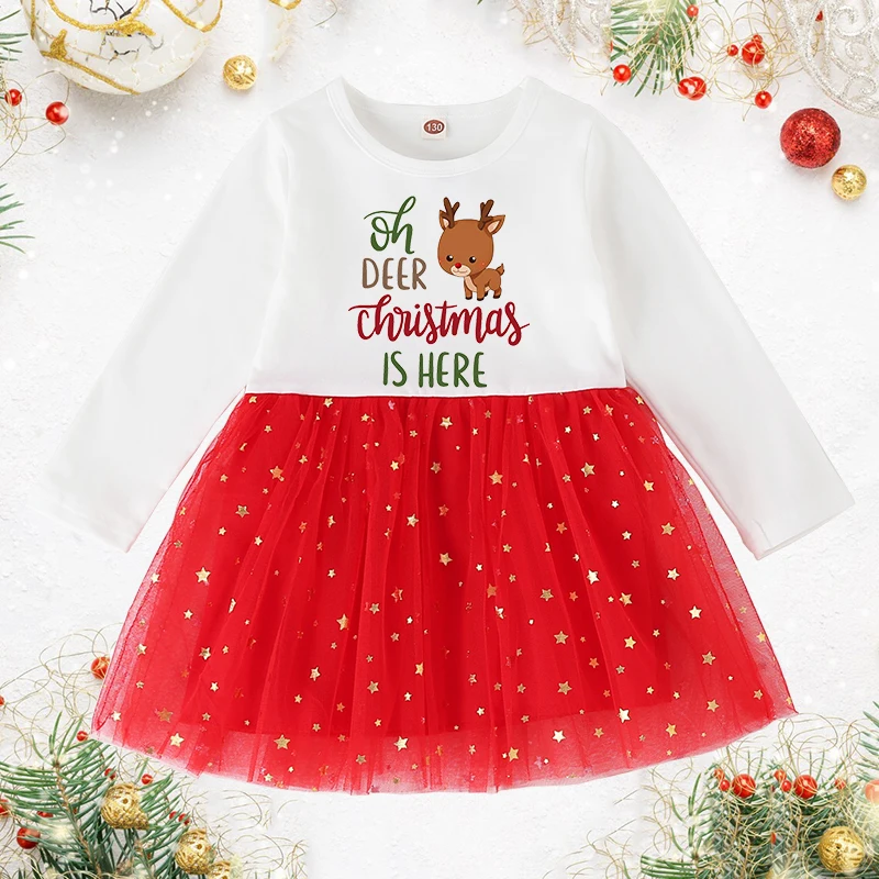 

Christmas Girl Dress Merry Christmas Plaid Tree Princess Party Dress for Girls Red Kids Clothes Children New Year Party Dresses