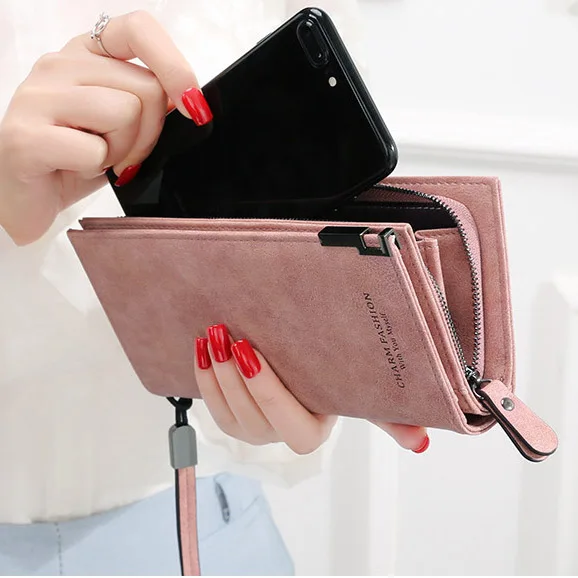 

Fashion Women Wallet Solid Long Lady Purses Female Brand Design Wallets Woman Zipper Coin Purse Bag Card Holder Clips Handbags