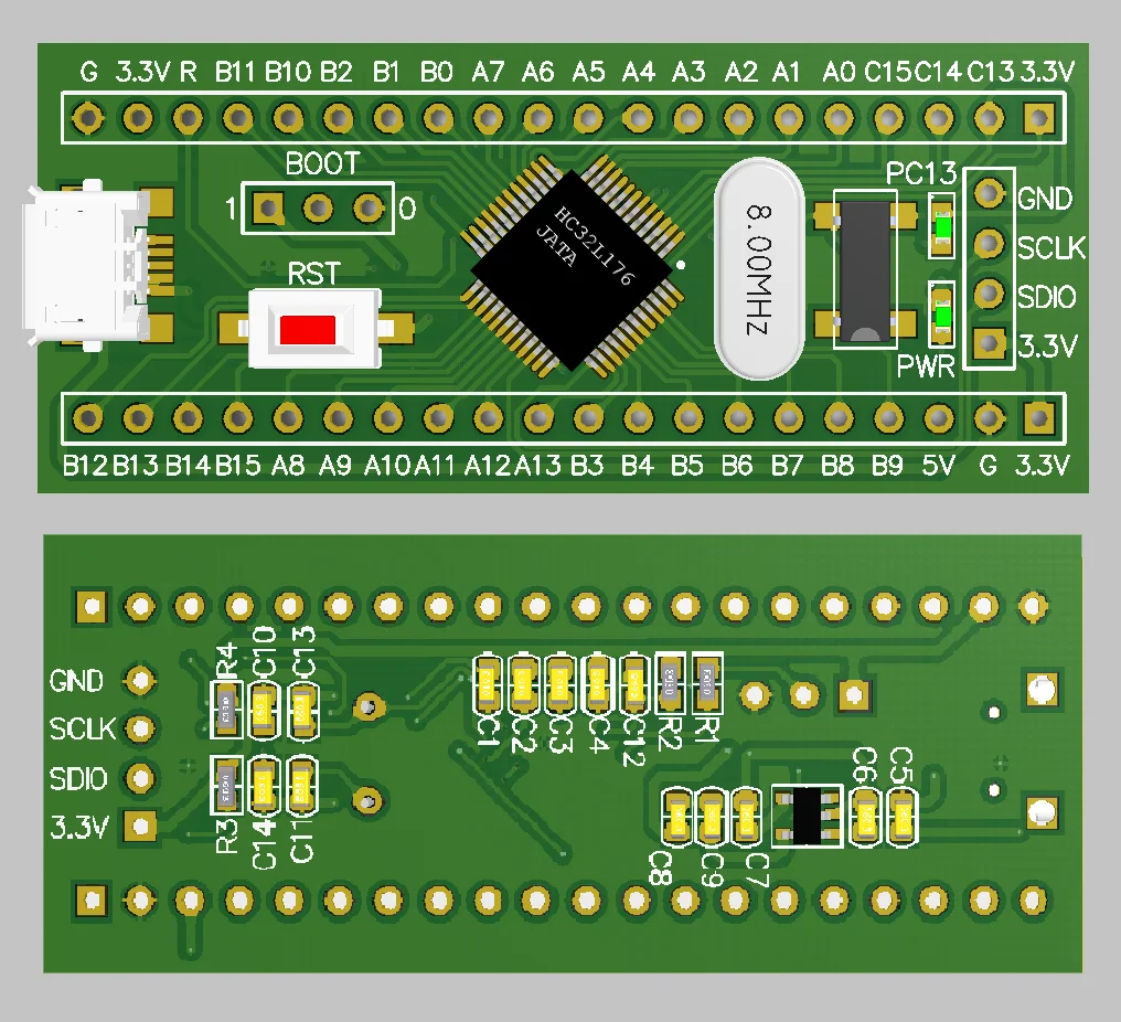 Placa central Hc32l176jata Huada HDSC, sistema mínimo, reemplazo de desarrollo de nuevos productos Stm32l071cbt6