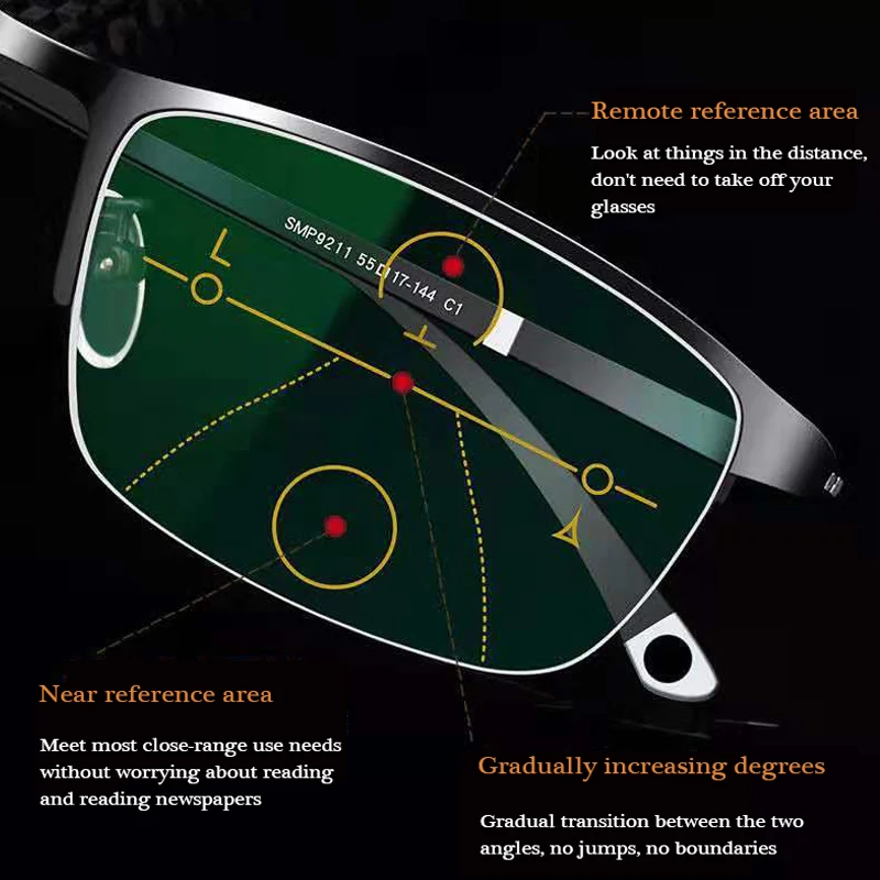 

2020 TR фотохромные прогрессивные Мультифокальные очки для чтения мужские новые бизнес очки для чтения женские анти-синие пресбиопические очки
