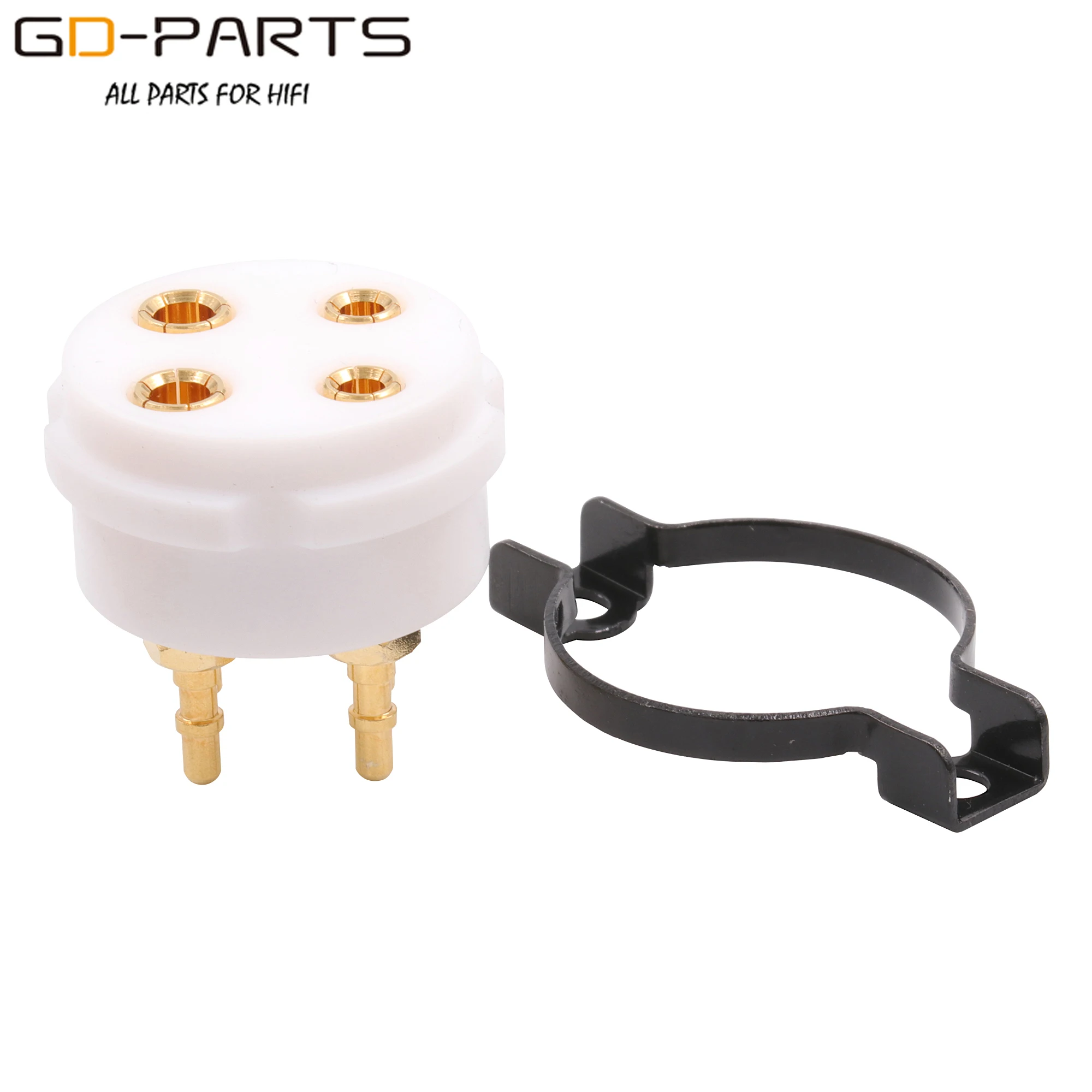 4pin PTFE Vacuum Tube Socket with Screw For 300B 2A3 45 50 5Z3 6A3 & WE101D/F 205D/E 216 etc., 24K Gold Plated Brass Pins 2PCS