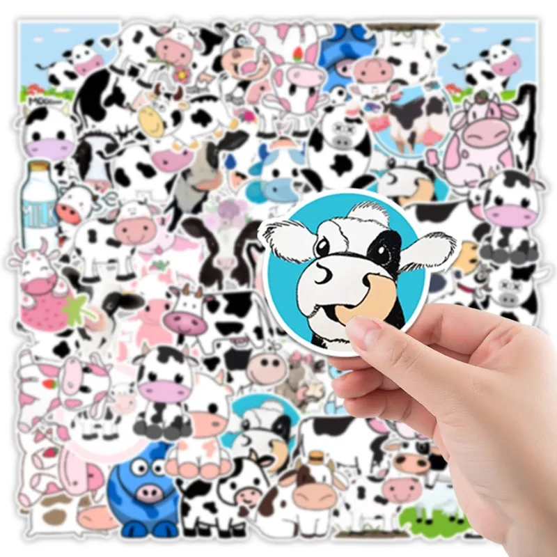 

50Pcs/Set Wholesale Cartoon Cows Stickers For Luggage Laptop Skateboard Water Bottle Car Decal Kids Gifts