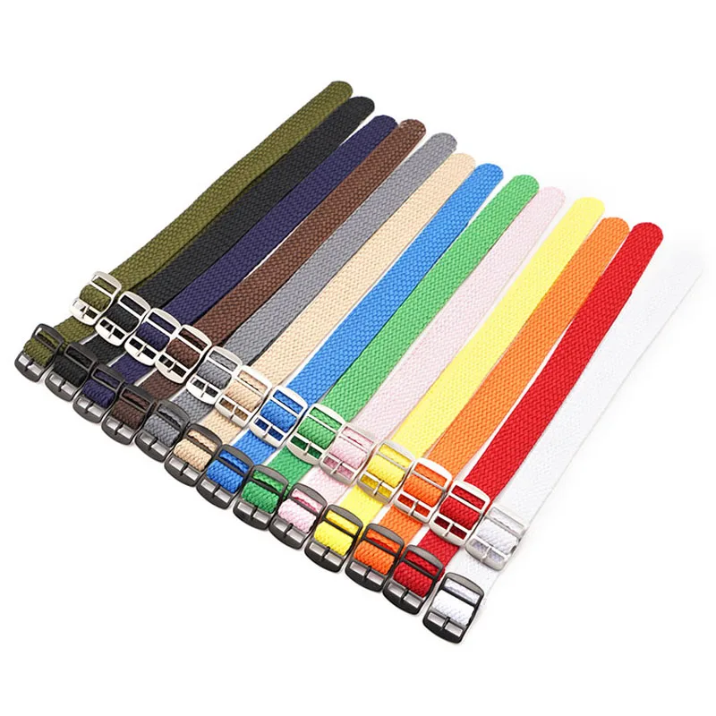 14mm 16mm 18mm 20mm 22mm Colourful Weave Nylon Watch Band For Perlon Watch Strap PL Replacement Fabric Canvas Wristbelt Bracelet