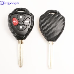 jingyuqin 2/3/4 Remote Carbon Silicone Car Key Case Cover For Toyota Yaris Prado Tarago Camry Corolla Holder Procted