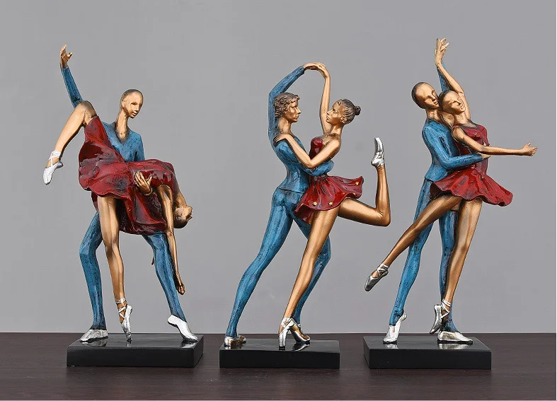 Creative ballet dancer statue resin craft desktop sculpture cabinet living room furnishings home decoration a0733