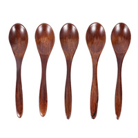 5 pcs/lot Kitchen Wooden Spoon Bamboo Cooking Utensil Tool Soup Teaspoon Coffee Spoon Tableware Practical