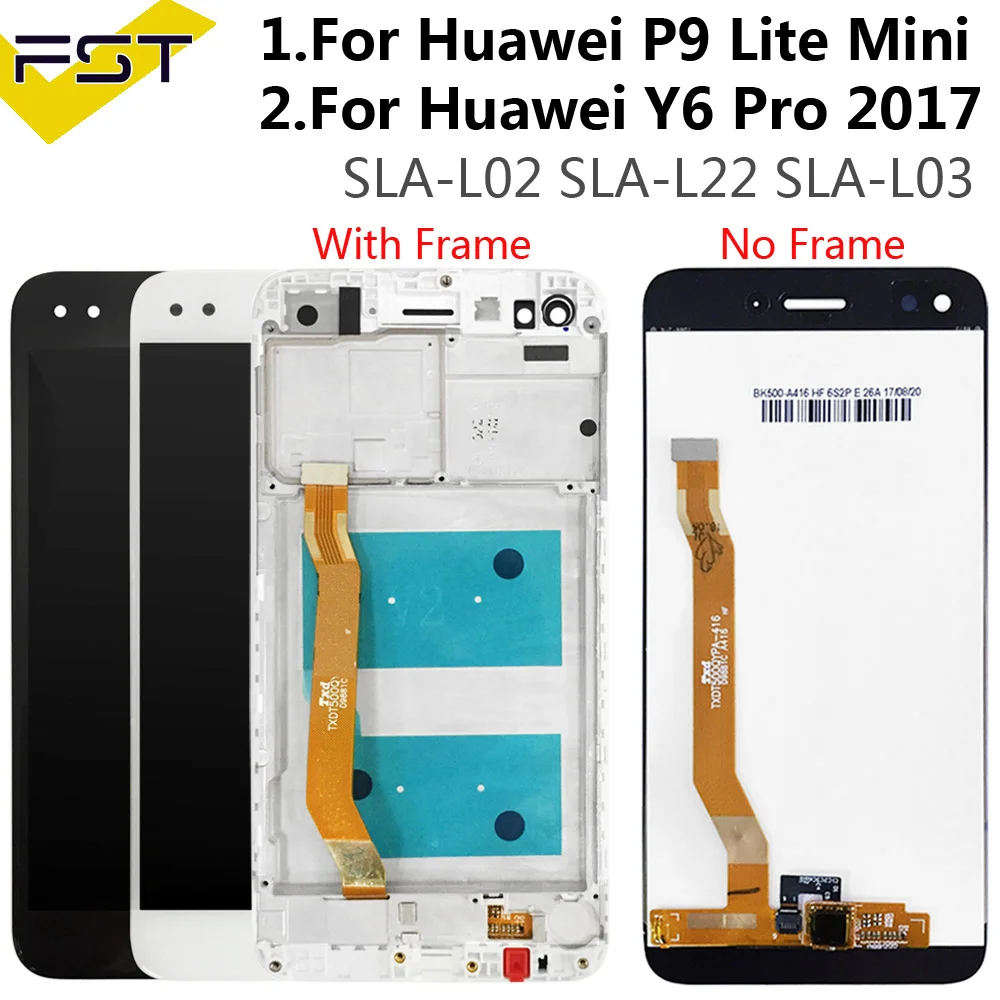 For Huawei P9 Lite mini LCD Display Touch Screen For Huawei Y6 Pro 2017 LCD With Frame P9 Lite mini LCD SLA L02 L22 L03 Screen