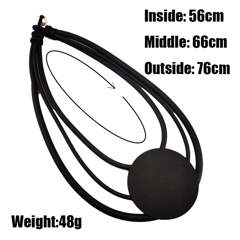 UKEBAY New Choker Necklaces Rubber Necklace Women Round Pendant Necklaces Gothic Sweater Chains Ethnic Jewelry Wholesale Collars