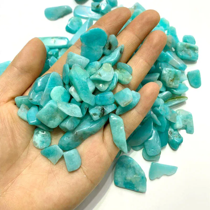 100g High quality Natural Amazonite Crystal gravel mineral purify degaussing Fish tank Ornamental Specimen collection geological