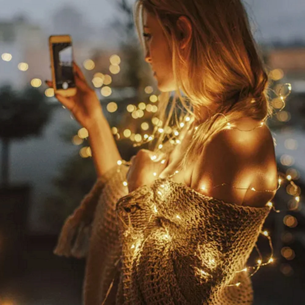 Waterproof Fairy Light Mini CR2032 Battery Powered Copper Wire String Lamps Garland Christmas Party Lighting Decoration