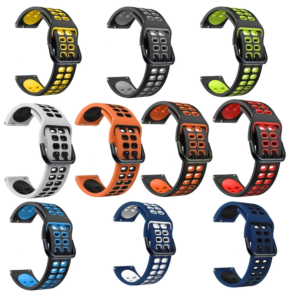 20 22mm Silicone Straps Band For TicWatch Pro 3 Ultra/LTE/2021 GPS Smartwatch TicWatch S2 E2 GTX Replacement Watchbands Bracelet