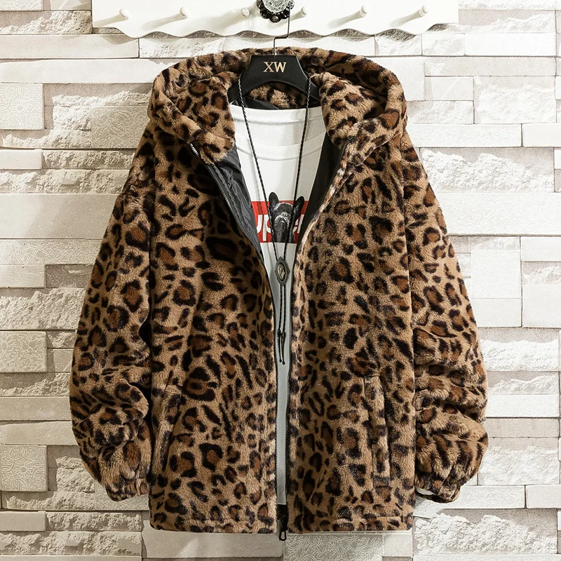 2023 Fall/winter Leopard Print Jacket Loose and Comfortable Cotton-padded Jacket Fashion Men's and Women's Autumn Warm Jacket