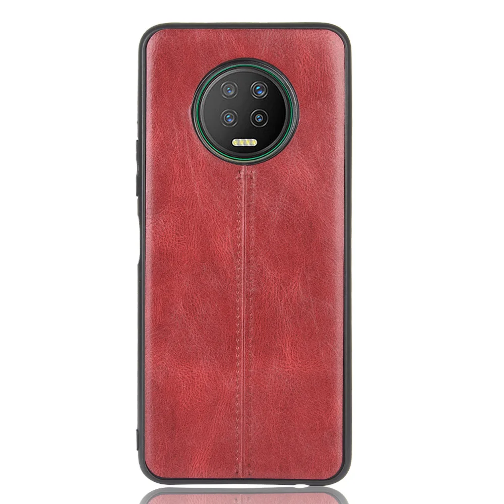 For Infinix Note 7 Case Infinix Note7 Suture Soft TPU Calfskin PU Leather Phone Back Cover For Infinix Note 7 Bag Case