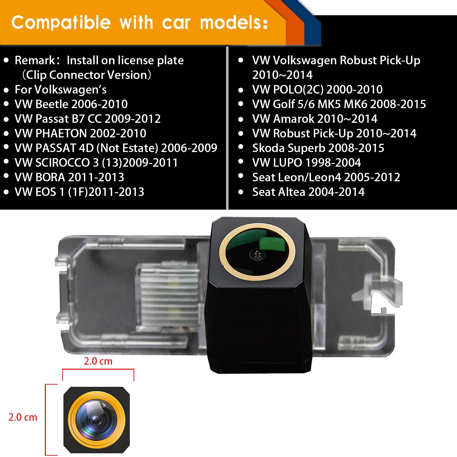 HD 1280x720p Golden Camera Rear View Camera Reversing Backup Camera for VW Passat CC B6 Golf 5 MK6 Magotan Bora Scirocco Amarok