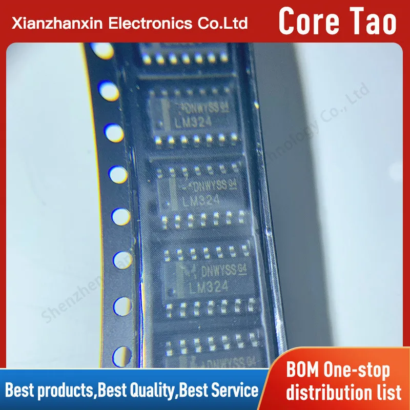 

10pcs/lot LM324 LM324DR SOP14 Four-way operational amplifier chip brand