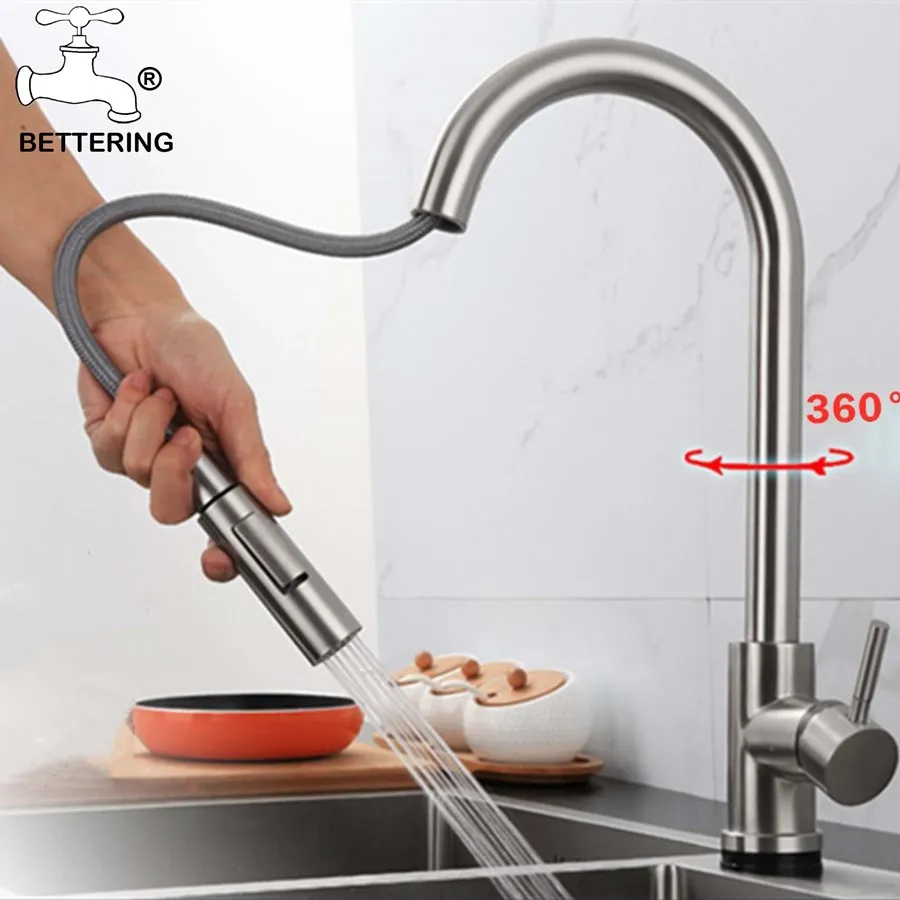 Faucet Gourmet Kitchen Pull Out Black Sensor Kitchen Faucet Smart Faucet Touch Control Sink Taps Gold Faucets Stream Deck