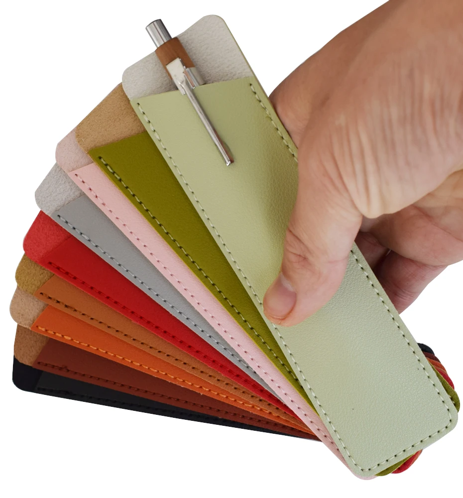 PU Leder Stift Schutz Abdeckung Halter Weiche Bleistift Fall Schreiben Materialien Pencilcase Schreibwaren Büro Schule Liefert Geschenk – Detail 9