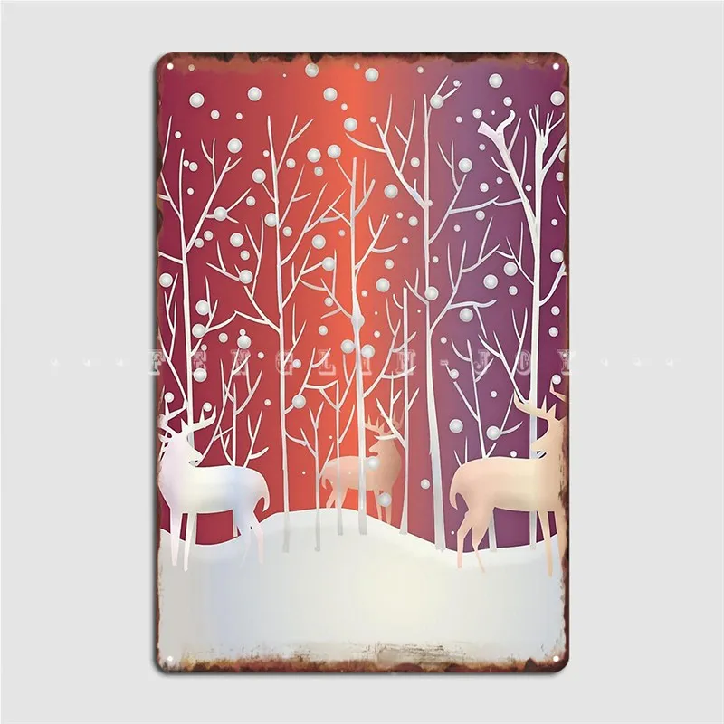 

Christmas Snow Background Metal Plaque Poster Garage Decoration Home Wall Pub Designing Tin Sign Poster