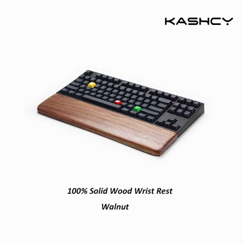 

Kashcy Solid Wooden Walnut Palm Rest For Ergonomic Gaming Mechanical Keyboard Wrist Support Pad ,60 87 104 108keys