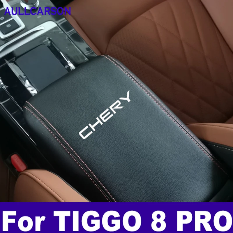 For Chery Tiggo 8 Pro 2021 2022 2023 Car Center Control Armrest Box Microfiber Leather Trim Cover Max Accessories