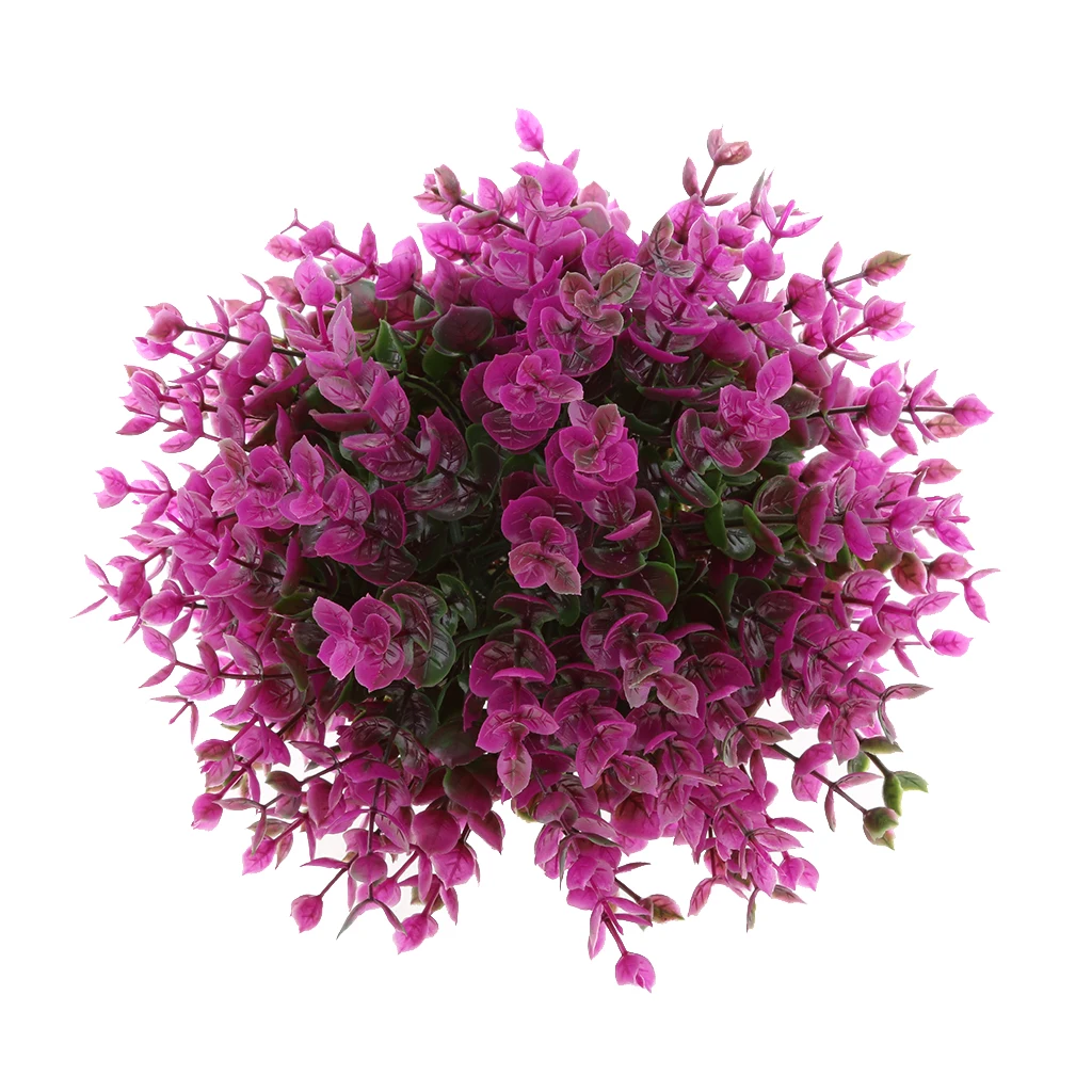 19cm Artificial Eucalyptus Ball Outdoor Topiary Plant Bush Patio Tree Purple