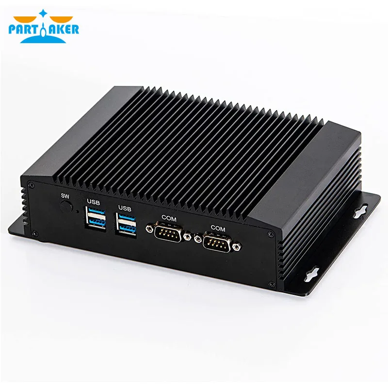 Partaker I23 Industriële pc zonder ventilator Mini-pc Windows 10 Pro Intel Core i3-4010Y Celeron 2955U Dual LAN HD VGA 4 * USB3.0 WiFi