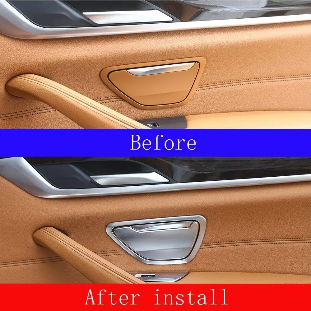 ABS Plastic ABS Chrome Rear Door Ash Cover Car Interior Trim For BMW 5 Series G30 2017 2018 Matte Silver