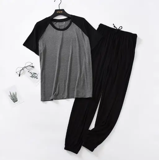 느슨한 모달 숙녀 잠옷 Pijama 짧은 소매 바지 두 조각 정장 L-4XL 잠옷 여성 플러스 사이즈 Nightwear 잠옷 세트