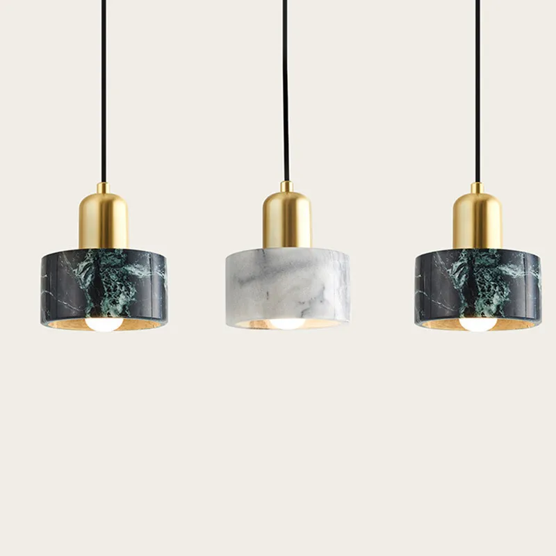 

Nordic Marble Led Pendant Lights Modern Simple Art Bedroom Bedside Single Head Hanging Lamp Creative Dining room Decor Luminaire