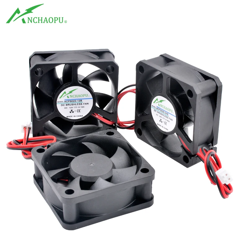 ACP5020 5cm 50mm wentylator 50x50x20mm DC5V 12V 24V 2pin wentylator chłodzący odpowiedni do zasilacza obudowy ładowarka drukarka inwerter