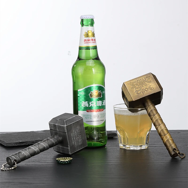 

Personality Antique Silver Hammer Beer Bottle Openers Multifunction Of Thor Shaped Beer Bottle Opener With Long Handle