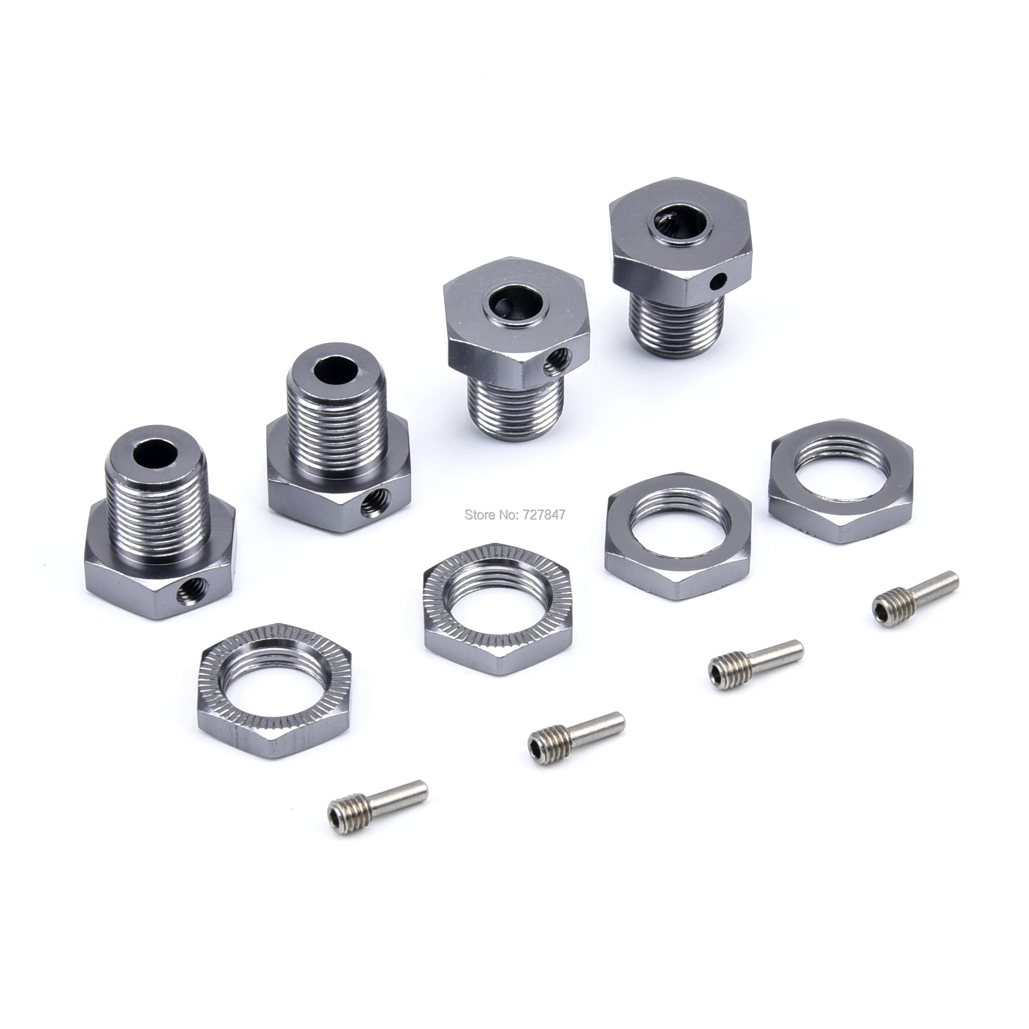 Aluminum Wheel hubs 17mm Hex Nuts Threadlock Replace 5353X for RC TRX 1/10 E-Revo E-Maxx Revo 3.3 Slayer Pro 4x4 Summit XO-1