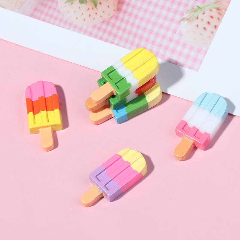 5 Chiếc Popsicle Mini Hoạt Hình Búp Bê Phụ Kiện Cho 1/6 1/12 Búp Bê Nhà Búp Bê Mini Giả Làm Kem Nhà Bếp Loại Thực Phẩm