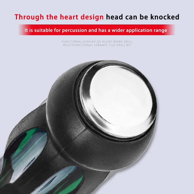1 pz 4 "-8" cacciavite magnetico in acciaio al cromo vanadio con intaglio e testa a croce cacciavite a percussione esagonale misto
