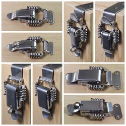 304 Stainless Steel Spring Hasp Wooden Case Lock Buckle Toolbox Lock Mechanical and Electrical Box Hasp Hardware Box Accessories