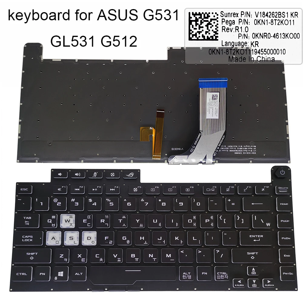 

Клавиатура G512 с RGB-подсветкой для ASUS ROG G531 G531GW G512L G15