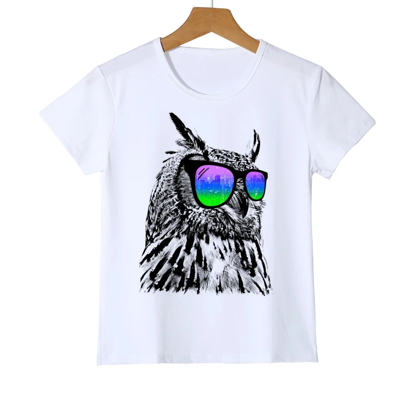 Summer Kids Owl T Shirt New Fashion Kawai Spring Clothing Tops Boys/Girls/Baby Animal Owl Print T-shirt Printed Clothes