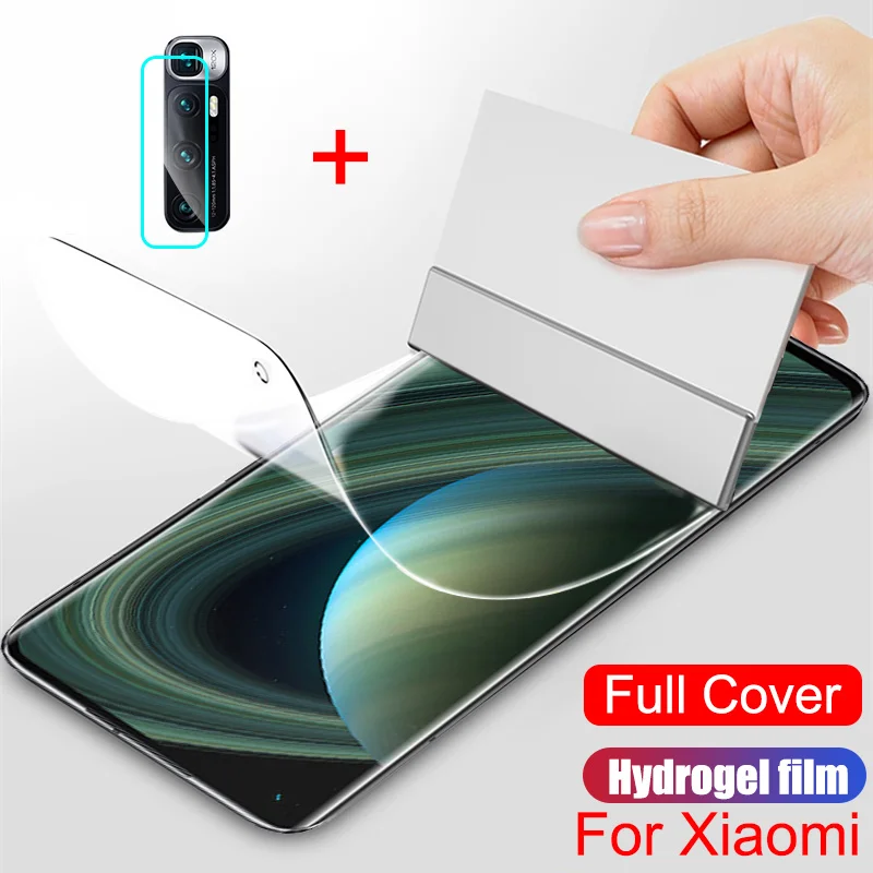 Protective Hydrogel Film For Xiaomi Mi 8 10 Ultra 9 SE Lite 9T a1 a2 a3 Note 10 Poco F1 F2 Pro CC9 Screen Protector Camera Glass