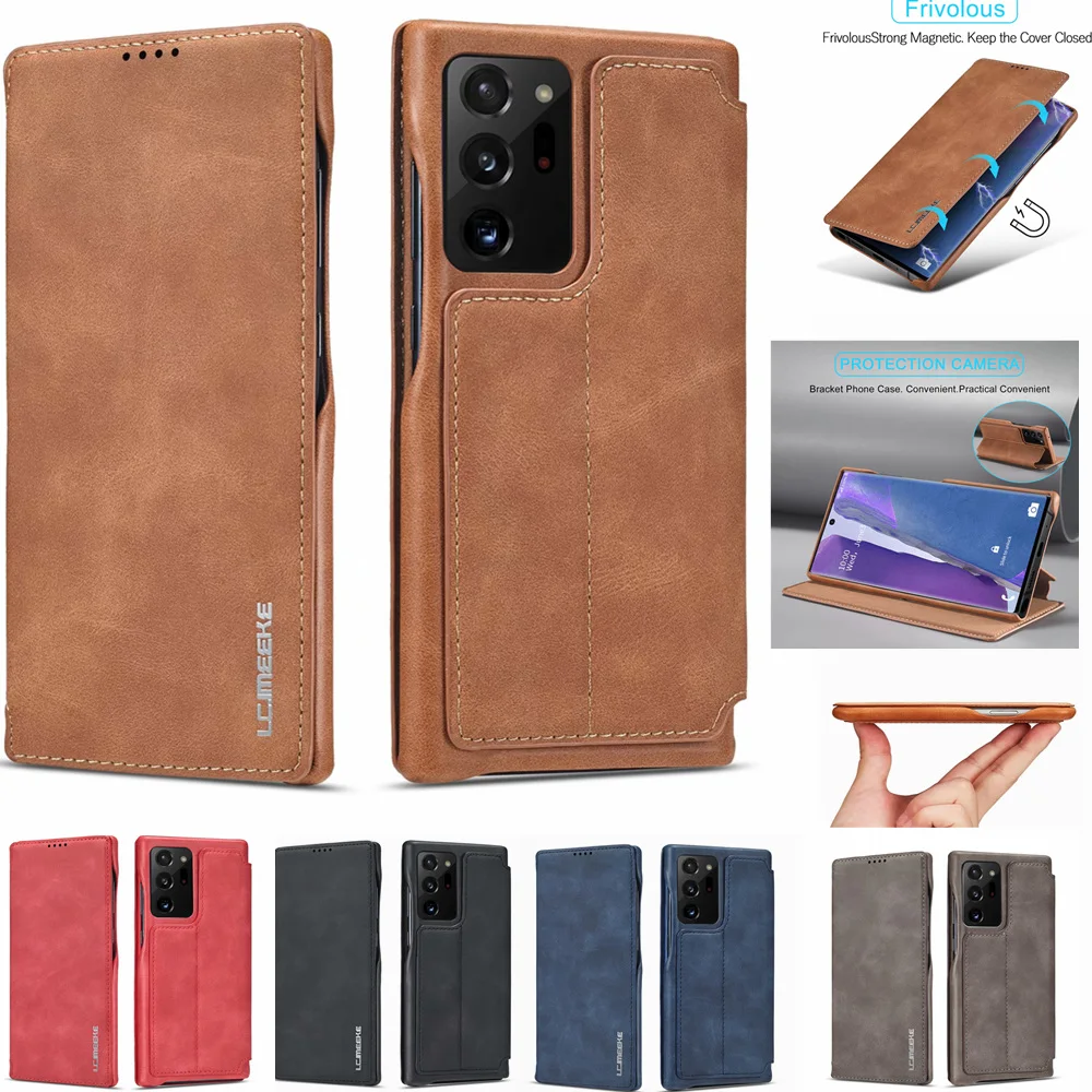 Luxury Ultra Thin Flip Leather Case for Samsung Note 20 ultra S20 S10E S9 S8 plus S7 A21s A31 A41 A51 A71 A11 A20 A50 A70 cover